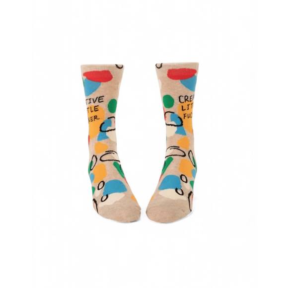 NEW BLUE Q men's crew socks in creative little fucker - Picture 2 of 2